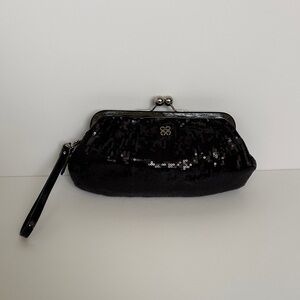 Coach Black Sequin Wristlet Clutch